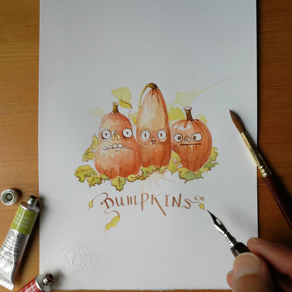 Dumpkins Watercolour Painting