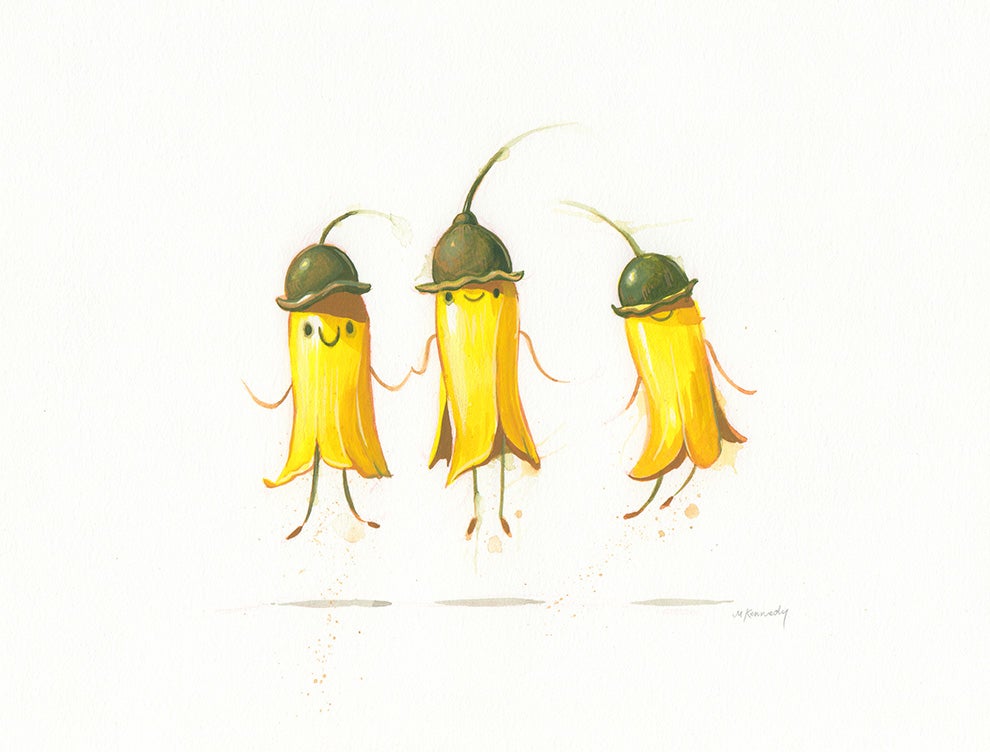 Dancing Kowhai Greeting Card