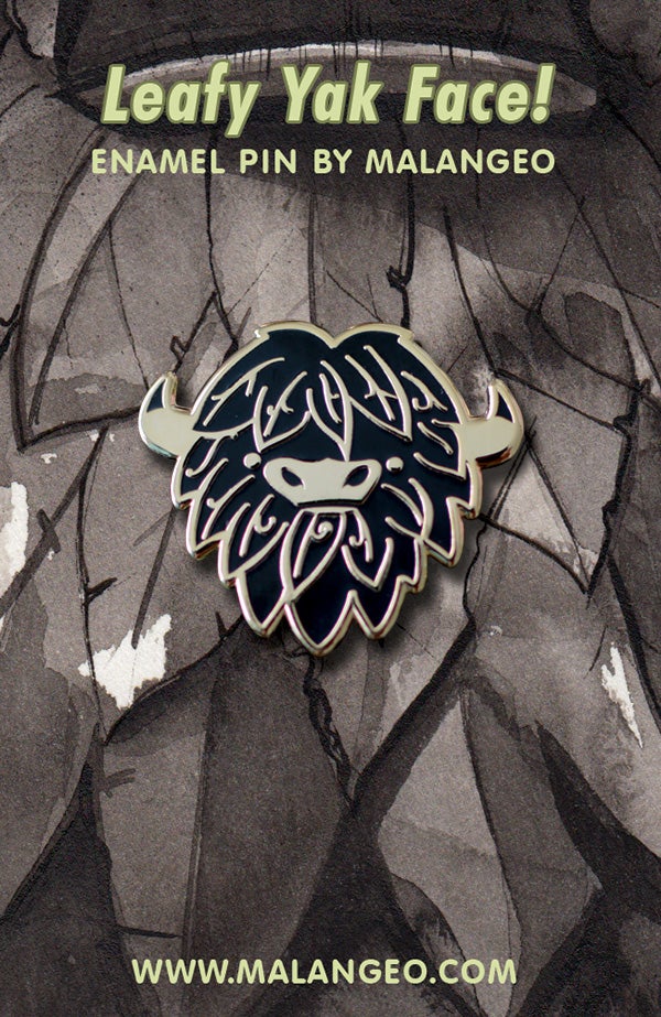 Leafy Yak Face Pin