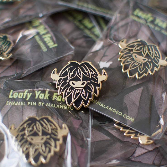 Leafy Yak Face Pin