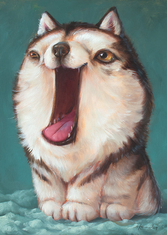 Caspian the Pocket Husky - Mini Print