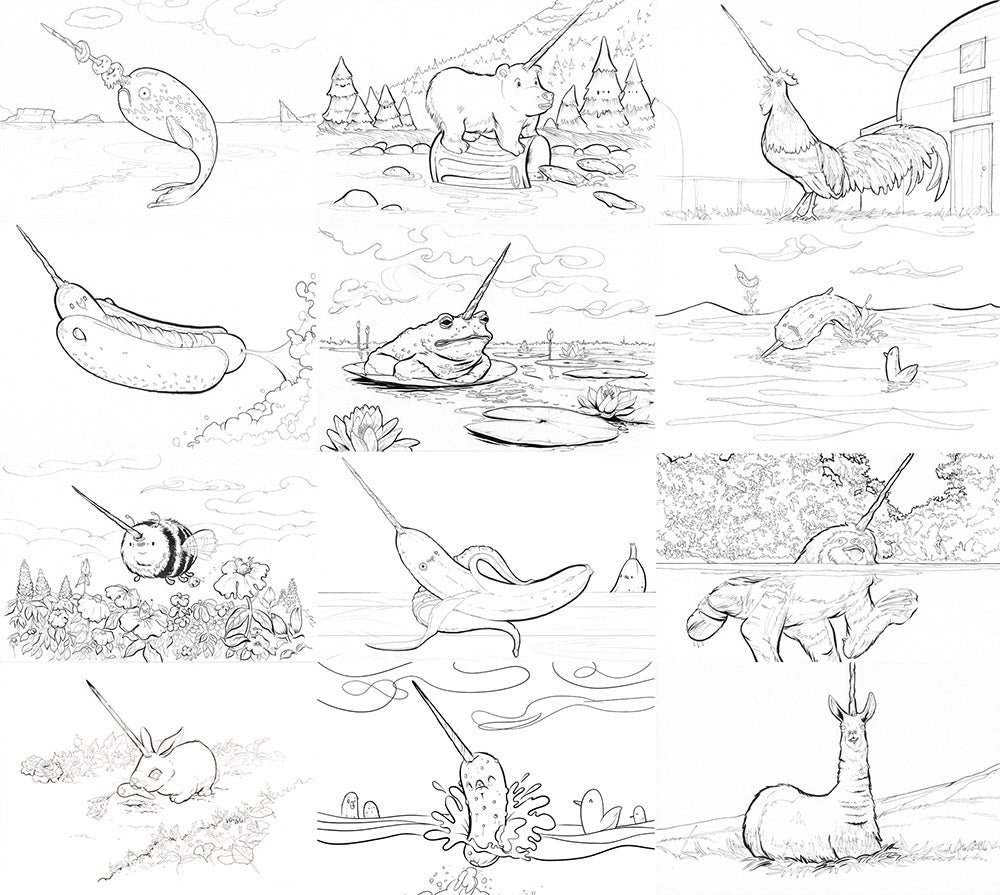 Can it Narwhal? PDF Colouring Book