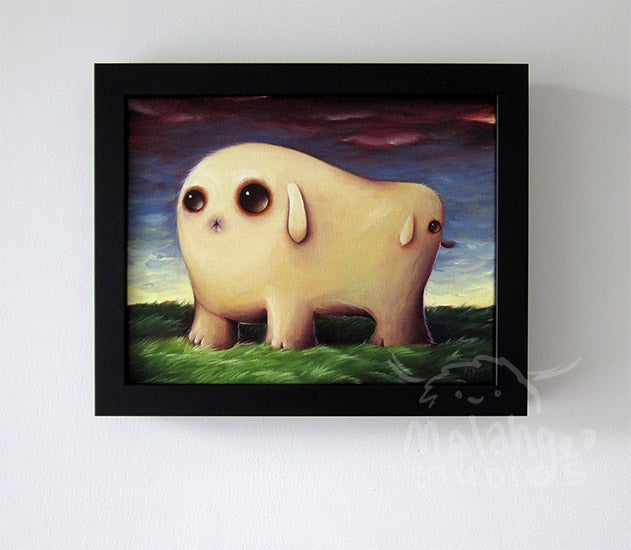 Cat-bum Dog-face, Oil Painting